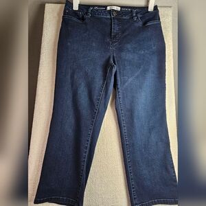 Croft & Barrow Premium Stretch Denim Jeans Women’s 14 Dark Wash Cropped